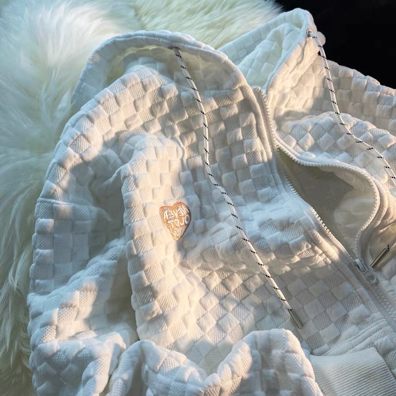 Too much comfort checkered hoodie SSZZ235 images